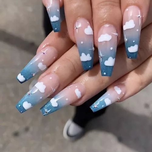 Blue-Sky-with-Clouds-Nails