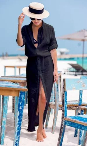 One-Piece Swimsuit with a Sheer Cover-up